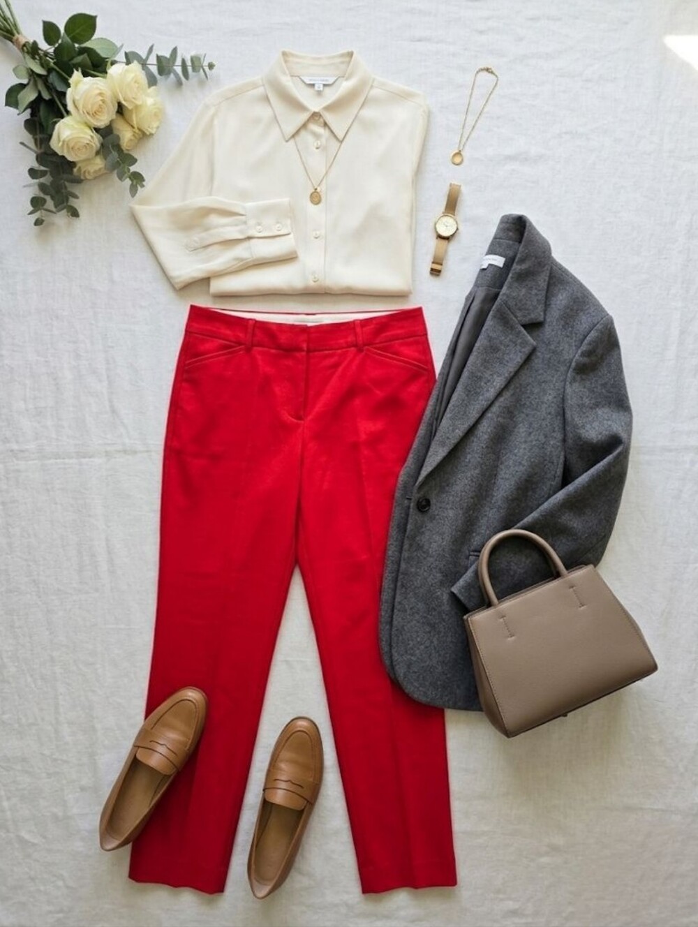 ❤️NWT Talbots Vibrant Red Hampshire Ankle Straight Leg Trousers, Size 6
